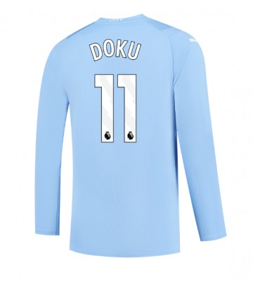 Manchester City Jeremy Doku #11 Koszulka Podstawowych 2023-24 Długi Rękaw